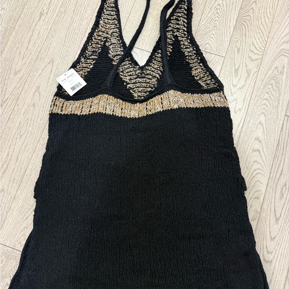 Free People Hold On Sweater Tunic Tank Top Cover Up - Black - Picture 5 of 6